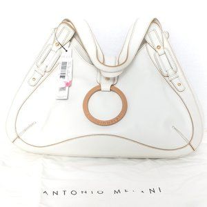 NEW Antonio Melani White Leather Shoulder Bag